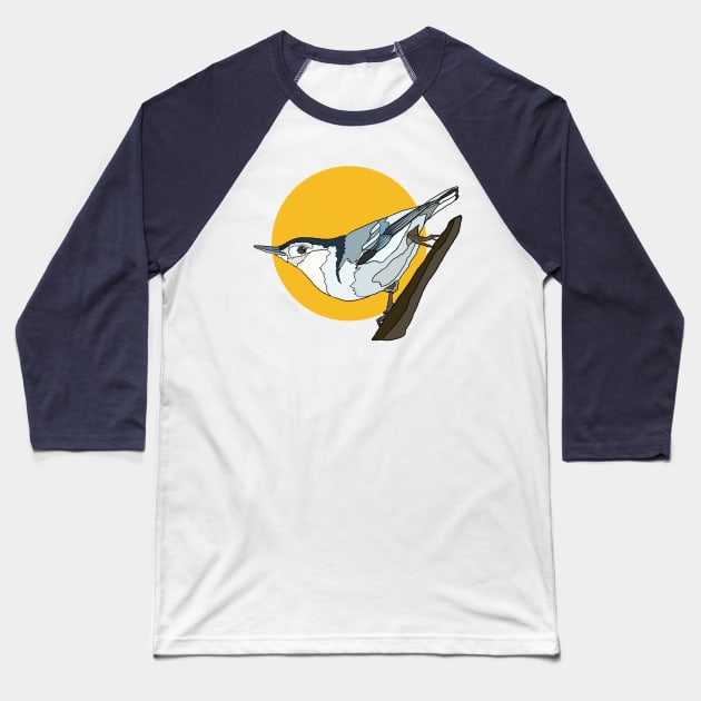 White Breasted Nuthatch Baseball T-Shirt by New World Aster 